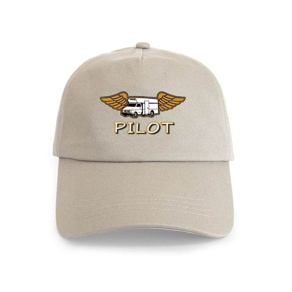 CafePress - RV Pilot Cap - Adjustable 100% Brushed Unisex Casual Cotton Baseball Cap, Beige, 1