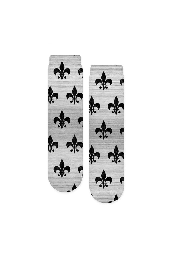 - RYL1 BK MARBLE SILVER - Unisex Novelty Printed Crew Adult Socks