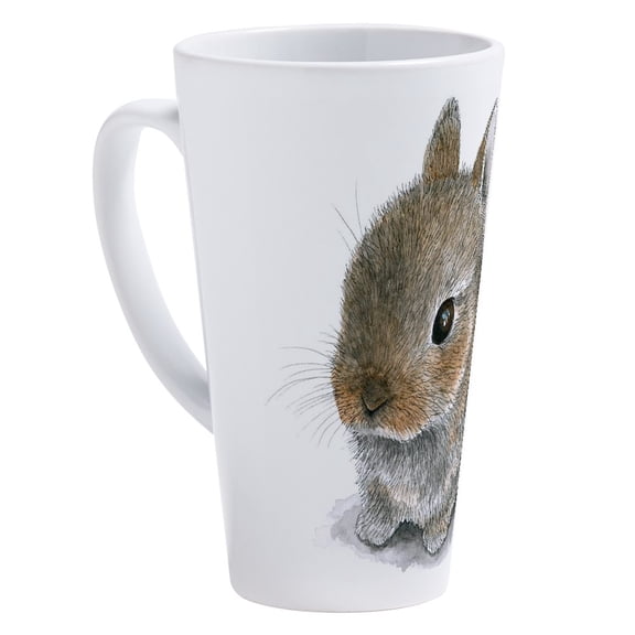 CafePress - Rabbit 61 - 17 Oz White Ceramic Latte Mug