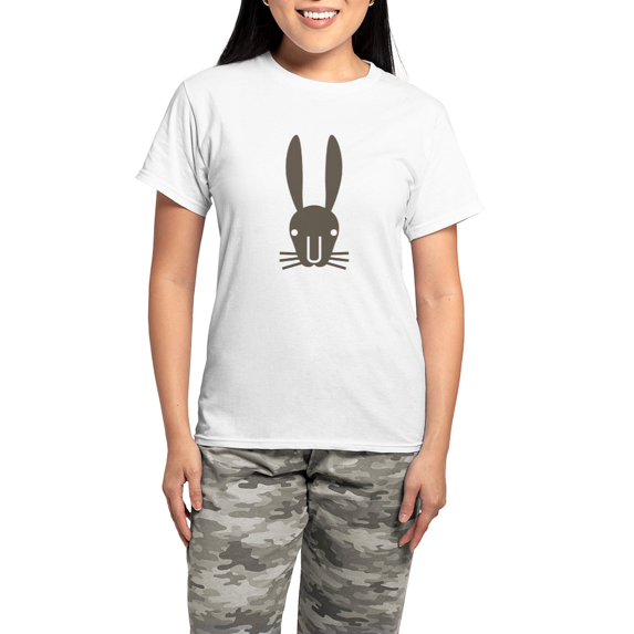 CafePress - Rabbit Face Women's Light Pajamas - Women's Short Sleeve Print T-Shirt and Pants Light Cotton Pajama Set