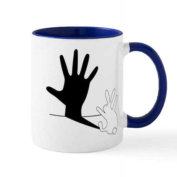 CafePress - Rabbit Hand Shadow - 11 oz Ceramic Mug - Novelty Coffee Tea Cup