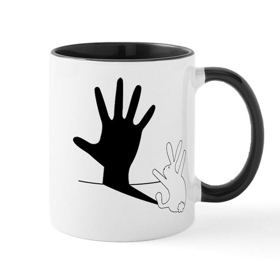 CafePress - Rabbit Hand Shadow - 11 oz Ceramic Mug - Novelty Coffee Tea Cup