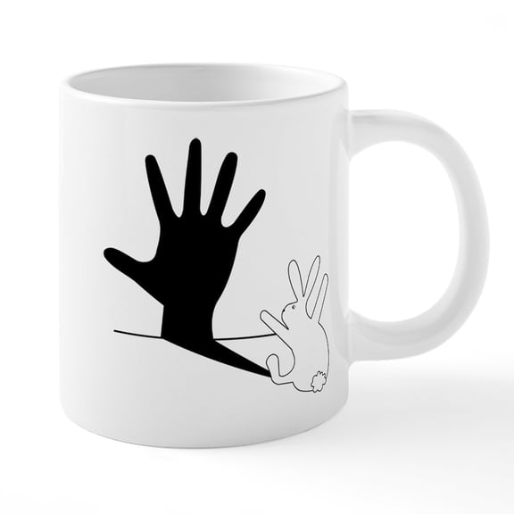 CafePress - Rabbit Hand Shadow - 20 Oz White Ceramic Mega Mug