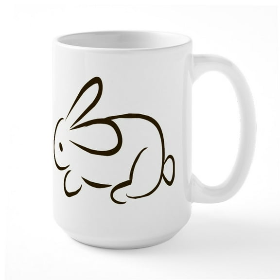 CafePress - Rabbit Large Mug - 15 oz Ceramic Large White Novelty Mug