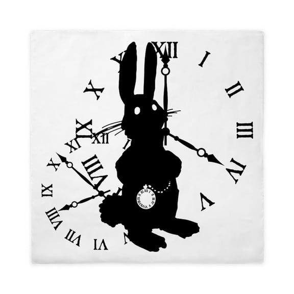 CafePress - Rabbit Late Queen Duvet Cover - Queen Duvet