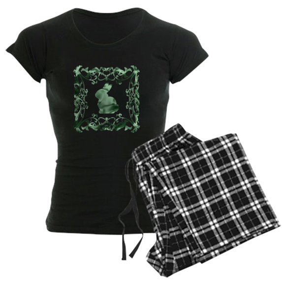 CafePress - Rabbit Lattice Women's Dark Pajamas - Women's Short Sleeve Print T-Shirt and Pants Dark Cotton Pajama Set