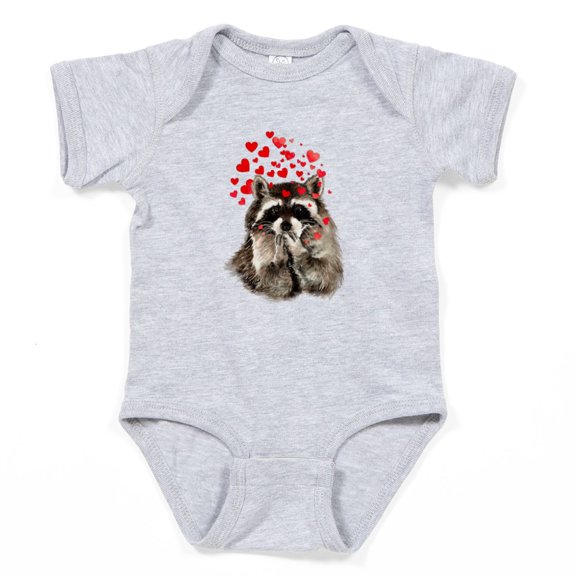 CafePress - Raccoon Blowing Kisses Cute Animal Love Body Suit - Cute Infant Bodysuit Baby Romper - Size Newborn - 24 Months