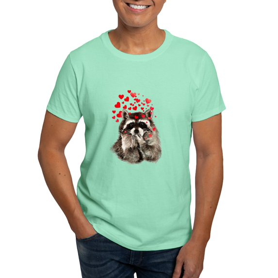 CafePress - Raccoon Blowing Kisses Cute Animal Love T Shirt - Men's Classic Graphic Cotton T-Shirt