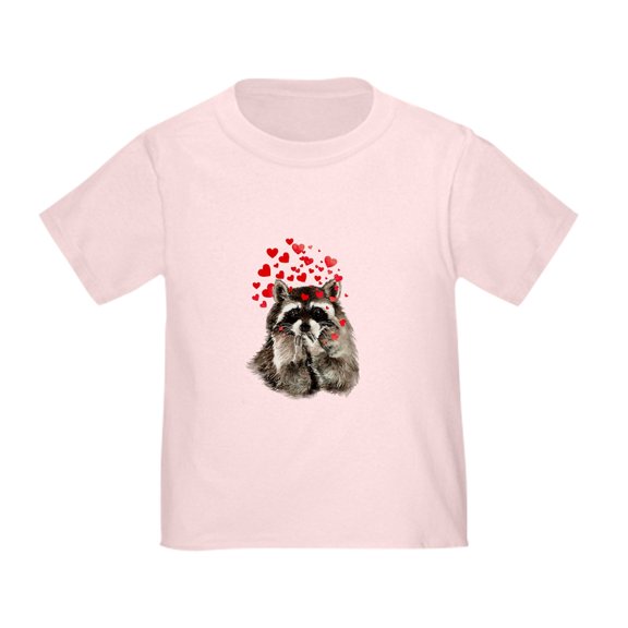 CafePress - Raccoon Blowing Kisses Cute Animal Love T Shirt - Cute Toddler T-Shirt, 100% Cotton