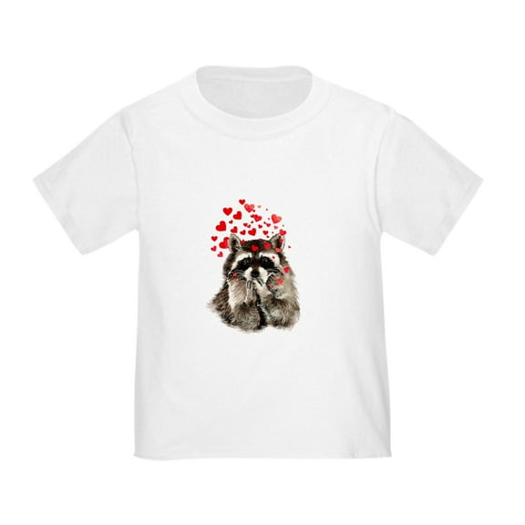 CafePress - Raccoon Blowing Kisses Cute Animal Love T Shirt - Cute Toddler T-Shirt, 100% Cotton