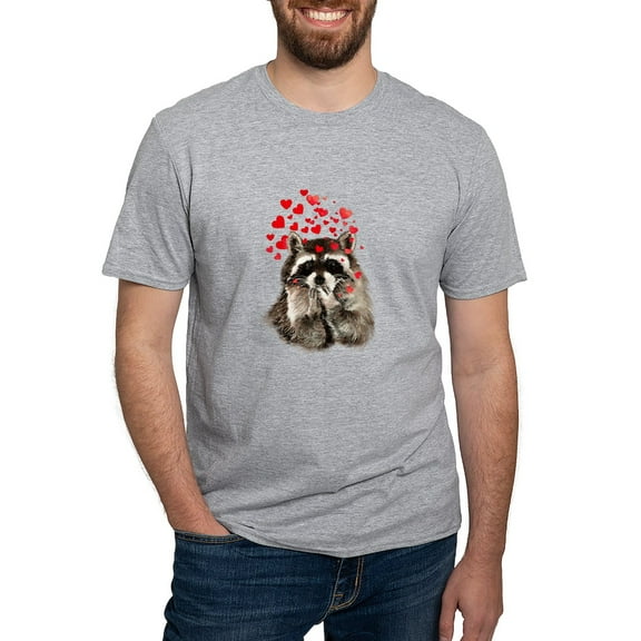 CafePress - Raccoon Blowing Kisses Cute Animal Love T Shirt - Fitted T-Shirt, Vintage Fit Soft Cotton Tee