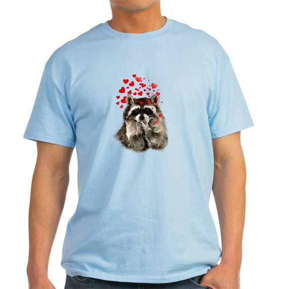 CafePress - Raccoon Blowing Kisses Cute Animal Love T Shirt - Light T-Shirt - CP