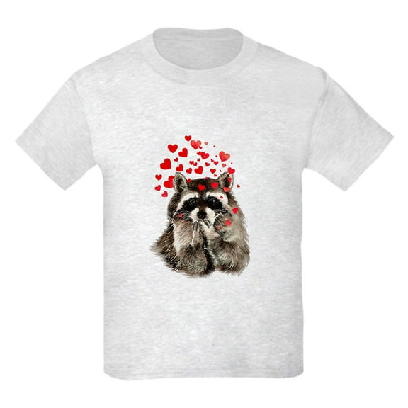 CafePress - Raccoon Blowing Kisses Cute Animal Love T Shirt - Light T-Shirt Kids XS-XL
