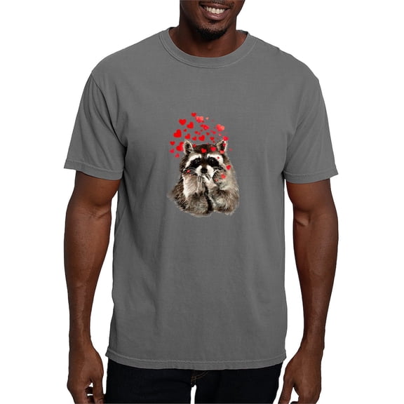 CafePress - Raccoon Blowing Kisses Cute Animal Love T Shirt - Mens Comfort Colors Shirt