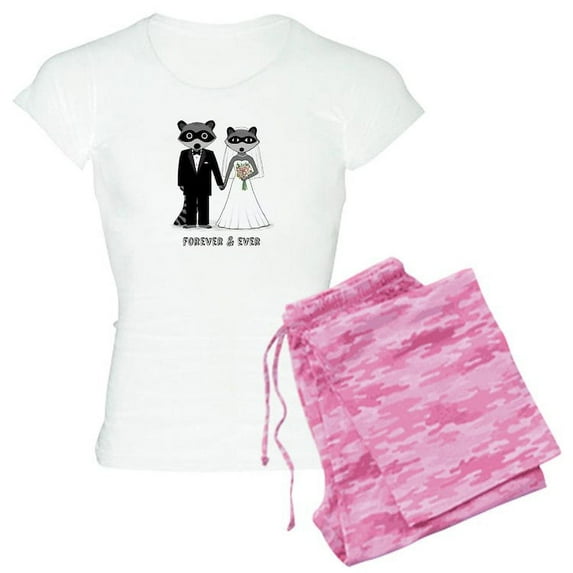 CafePress - Raccoons Wedding - Women's Light Pajamas