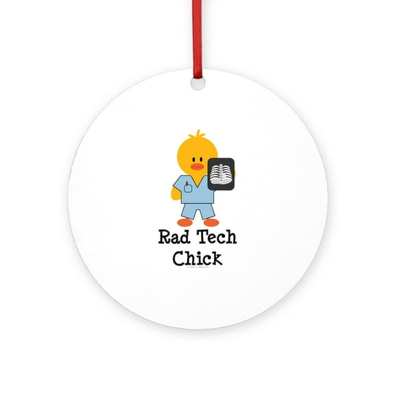 CafePress - Rad Tech Chick -  Round Wood Ornament 4"