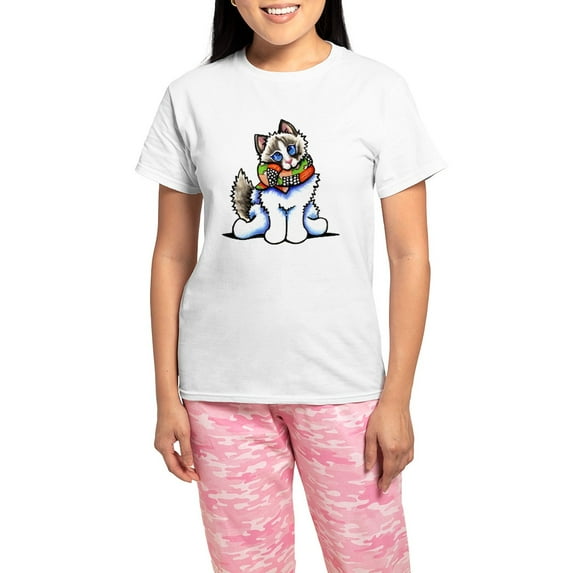 CafePress - Ragdoll Scarf Pajamas - Women's Short Sleeve Print T-Shirt and Pants Light Cotton Pajama Set