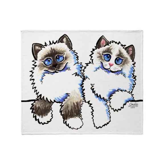CafePress - Ragdolls Pair Off Leash Art™ Throw Blanket - Soft Fleece Throw Blanket, 50"x60" for All Ages