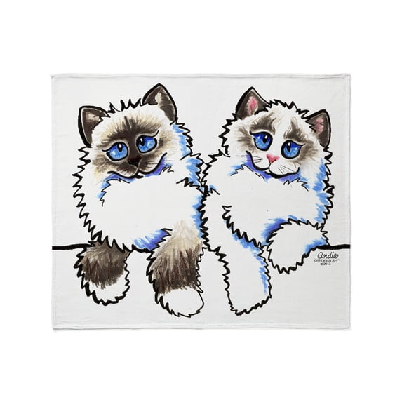 CafePress - Ragdolls Pair Off Leash Art™ Throw Blanket - Soft Fleece Throw Blanket, 50"x60" for All Ages