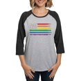 thumbnail image 1 of CafePress - Rainbow American Flag Women's Baseball T Shirt - Womens Baseball Tee, 1 of 4