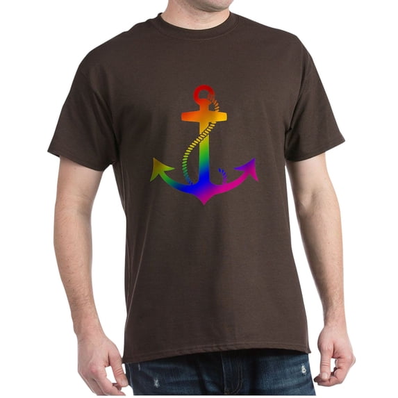 CafePress - Rainbow Anchor T Shirt - Men's Classic Graphic Cotton T-Shirt
