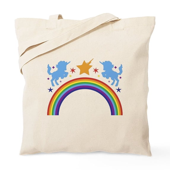 CafePress - Rainbow And Unicorns Tote Bag - Unisex Canvas Tote Bag, Beige, 1-Piece