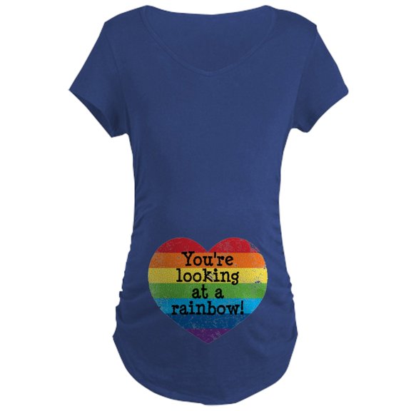 CafePress - Rainbow Baby Maternity T Shirt - Maternity Dark T-Shirt