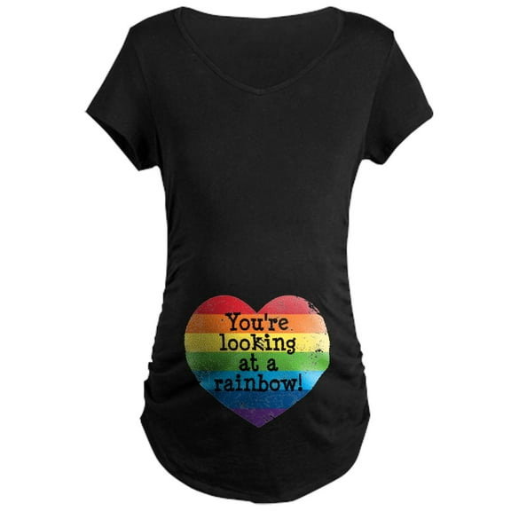 CafePress - Rainbow Baby Maternity T Shirt - Maternity Dark T-Shirt