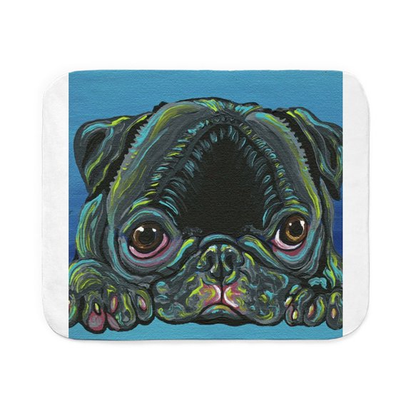 CafePress - Rainbow Black Pug - Sherpa Fleece Throw Blanket 60" x 50"