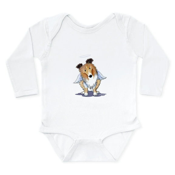 CafePress - Rainbow Bridge Sheltie - Long Sleeve Cotton Baby Bodysuit