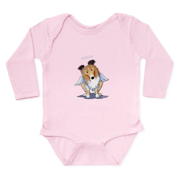 CafePress - Rainbow Bridge Sheltie - Long Sleeve Cotton Baby Bodysuit