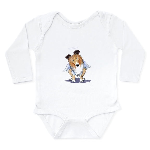 CafePress - Rainbow Bridge Sheltie - Long Sleeve Cotton Baby Bodysuit