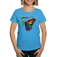 thumbnail image 1 of CafePress - Rainbow Butterfly Emerging From Chrysalis Women's - Women's Traditional Fit Dark T-Shirt, 1 of 4
