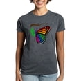 thumbnail image 1 of CafePress - Rainbow Butterfly Emerging From Chrysalis Women's - Women's Traditional Fit Dark T-Shirt, 1 of 4