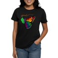 thumbnail image 1 of CafePress - Rainbow Butterfly Emerging From Chrysalis Women's - Women's Traditional Fit Dark T-Shirt, 1 of 4