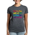thumbnail image 1 of CafePress - Rainbow Dachshunds Women's Classic T Shirt - Women's Traditional Fit Dark T-Shirt, 1 of 4