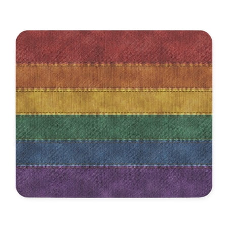 CafePress - Rainbow Denim Flag Mousepad - Non-slip Rubber Mousepad, Gaming Mouse Pad