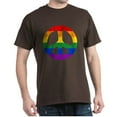thumbnail image 1 of CafePress - Rainbow Flag Peace Dark T Shirt - Men's Classic Graphic Cotton T-Shirt, 1 of 4