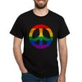 thumbnail image 1 of CafePress - Rainbow Flag Peace Dark T Shirt - Men's Classic Graphic Cotton T-Shirt, 1 of 4
