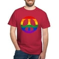 thumbnail image 1 of CafePress - Rainbow Flag Peace Dark T Shirt - Men's Classic Graphic Cotton T-Shirt, 1 of 4