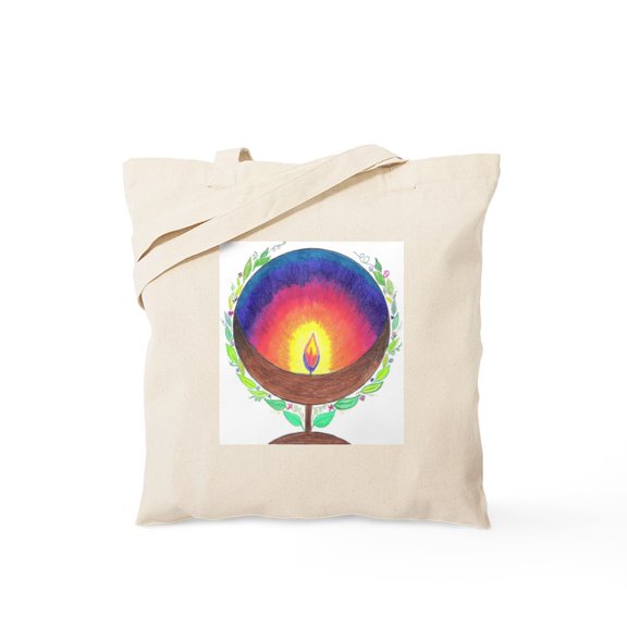 CafePress - Rainbow Flame Tote Bag - Unisex Canvas Tote Bag, Beige, 1-Piece
