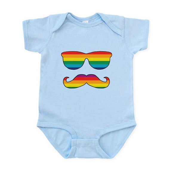 CafePress - Rainbow Funny Face Infant Bodysuit - Baby Light Bodysuit, Size Newborn - 24 Months