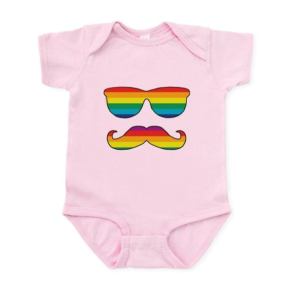 CafePress - Rainbow Funny Face Infant Bodysuit - Baby Light Bodysuit, Size Newborn - 24 Months