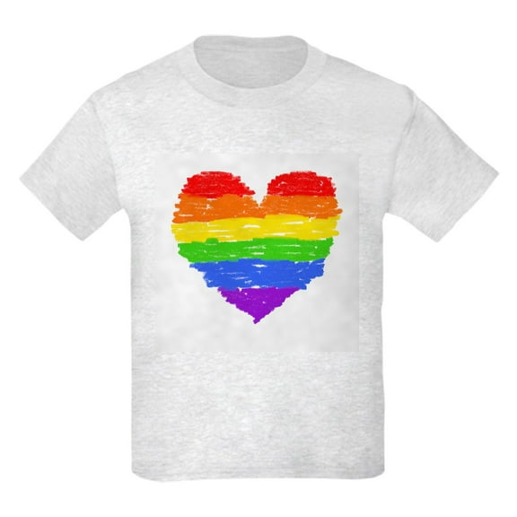 CafePress - Rainbow Heart 3 T Shirt - Light T-Shirt Kids XS-XL