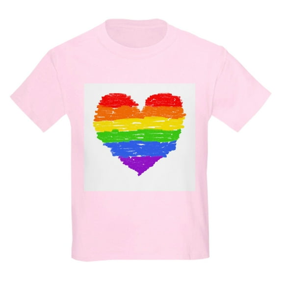 CafePress - Rainbow Heart 3 T Shirt - Light T-Shirt Kids XS-XL