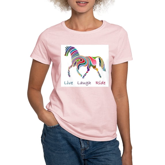 CafePress - Rainbow Horse Gift Women's Light T Shirt - Women's Classic T-Shirt