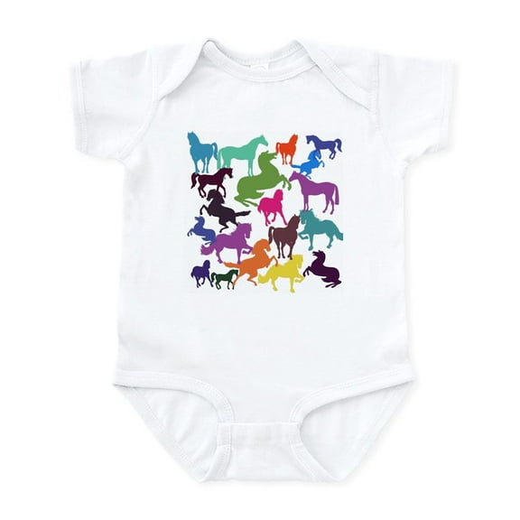 CafePress - Rainbow Horses Body Suit - Baby Light Bodysuit, Size Newborn - 24 Months