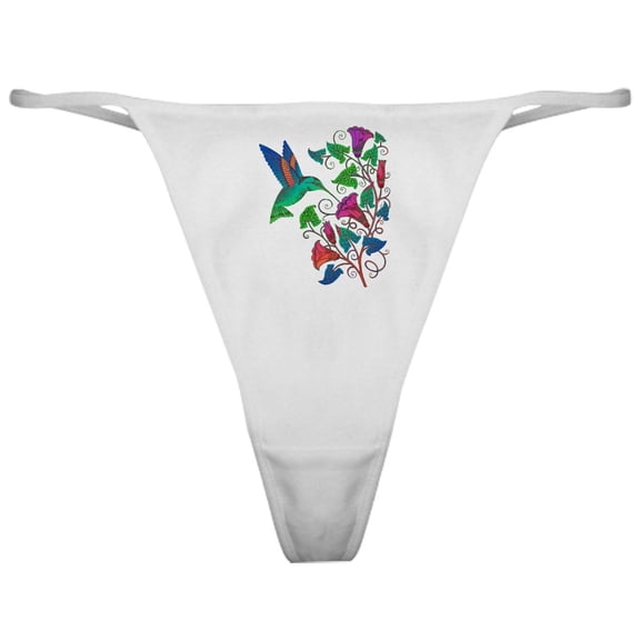CafePress - Rainbow Hummingbird On Trumpet Vine Classic Thong - Women's Novelty Thong Panties Underwear