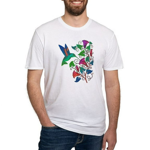 CafePress - Rainbow Hummingbird On Trumpet Vine Fitted T Shirt - Fitted T-Shirt, Vintage Fit Soft Cotton Tee