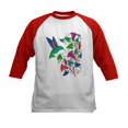 thumbnail image 1 of CafePress - Rainbow Hummingbird On Trumpet Vine Kids Baseball - Kids Cotton Baseball Jersey, 3/4 Sleeve Shirt, 1 of 4